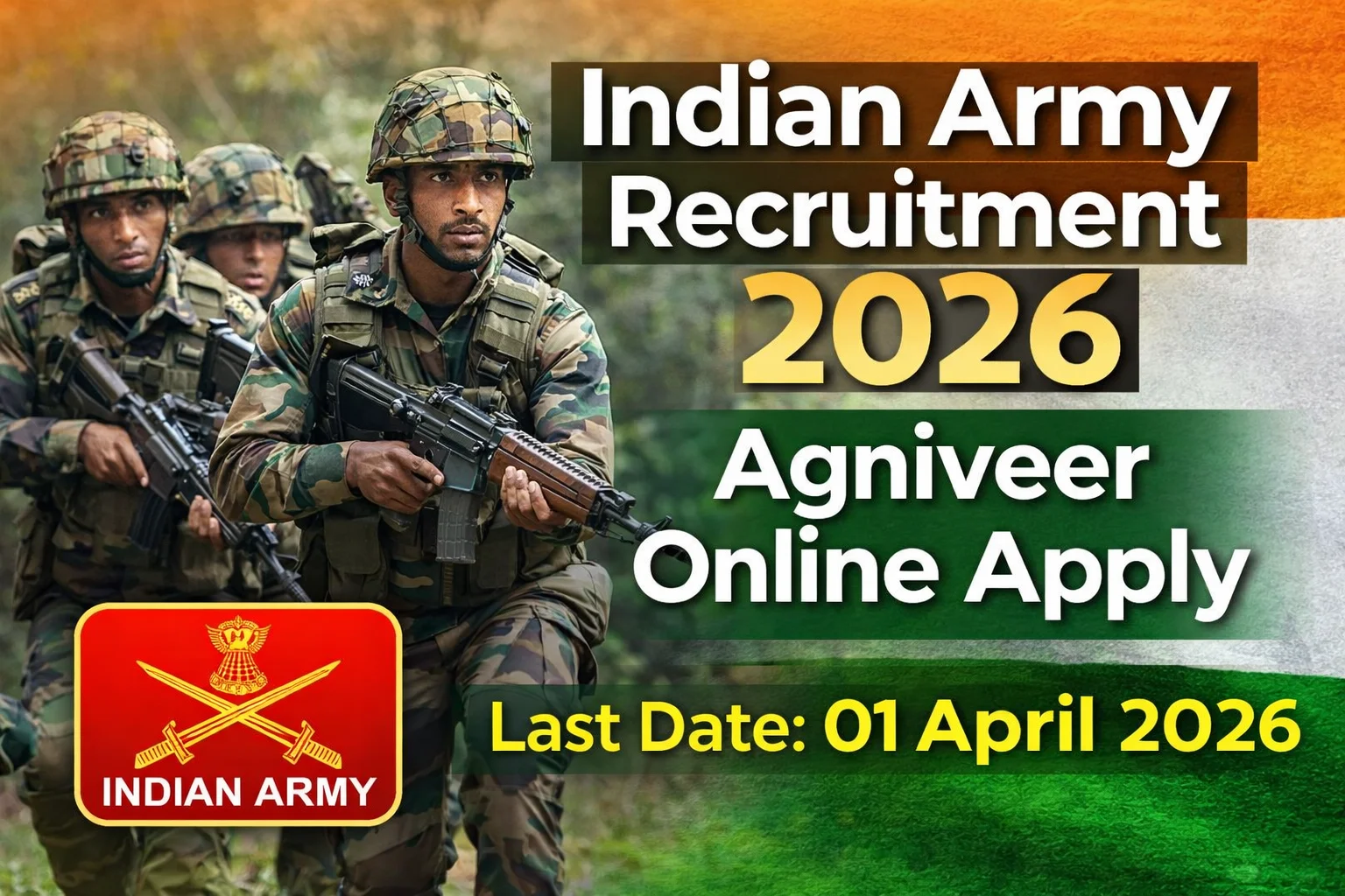Indian Army Recruitment 2026 – Agniveer Online Apply | Apply 13 Feb to 01 April 2026
