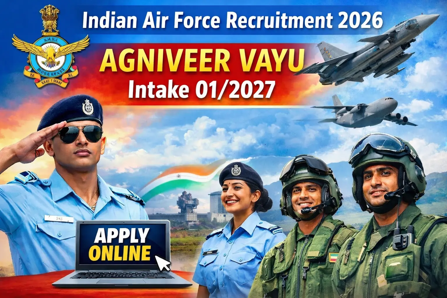Indian Air Force Recruitment 2026 – Agniveer Vayu Intake 01/2027 | Last Date 10 March 2026