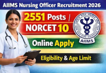 AIIMS Nursing Officer Recruitment 2026 – ২৫৫১ টা পদ