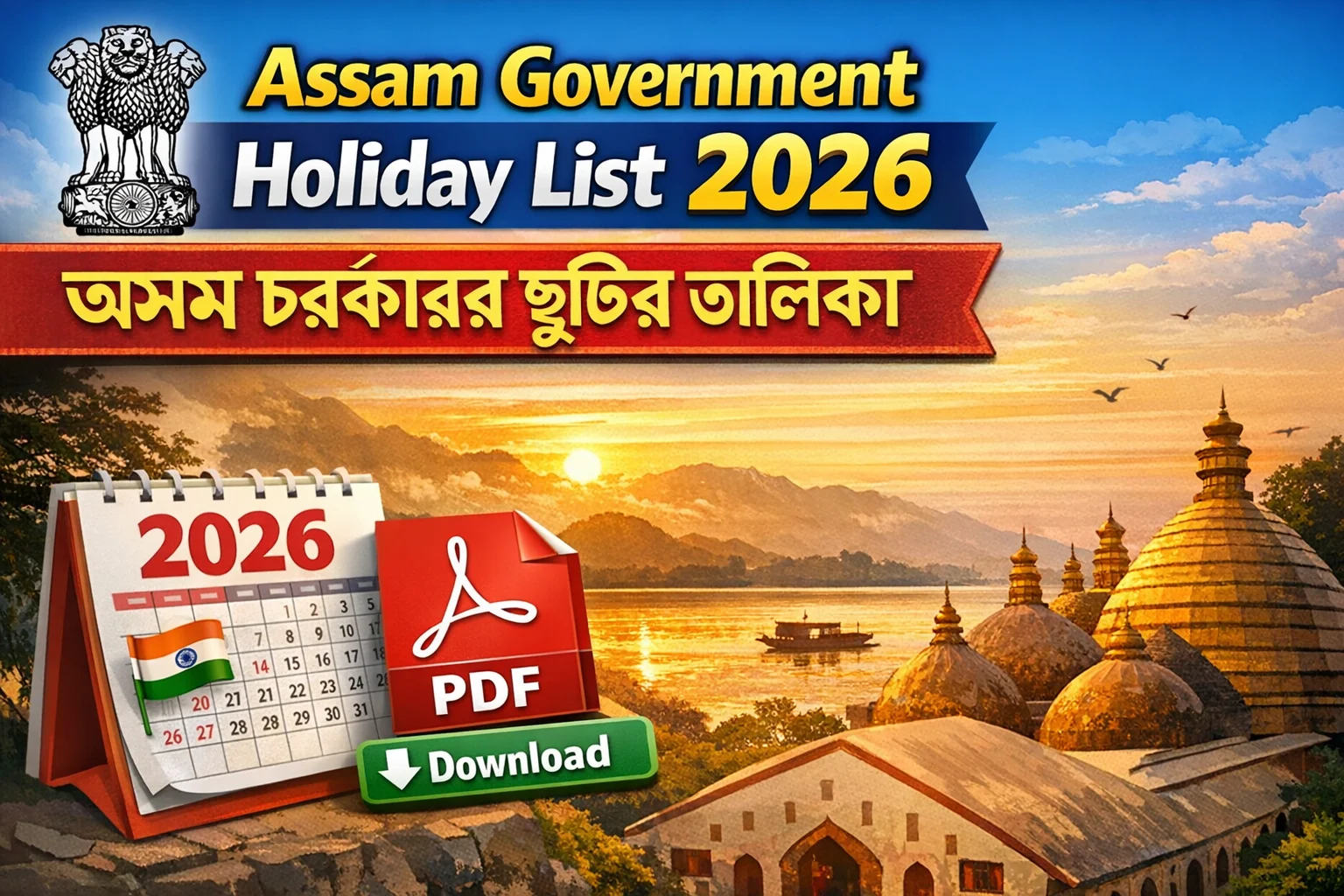 Assam Government Holiday List 2026 – PDF Download | Full Official Holiday List