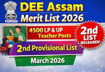 Directorate of Elementary Education Assam Merit List 2026 – 4,500 Teacher Posts