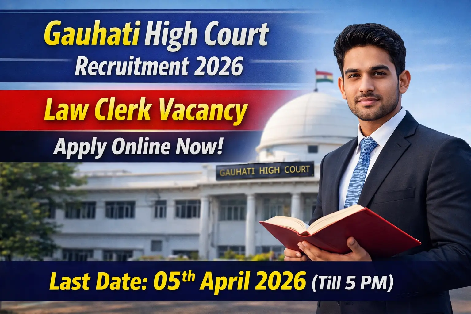 Gauhati High Court Recruitment 2026 Law Clerk Vacancy Apply Online Last Date 05 April 2026