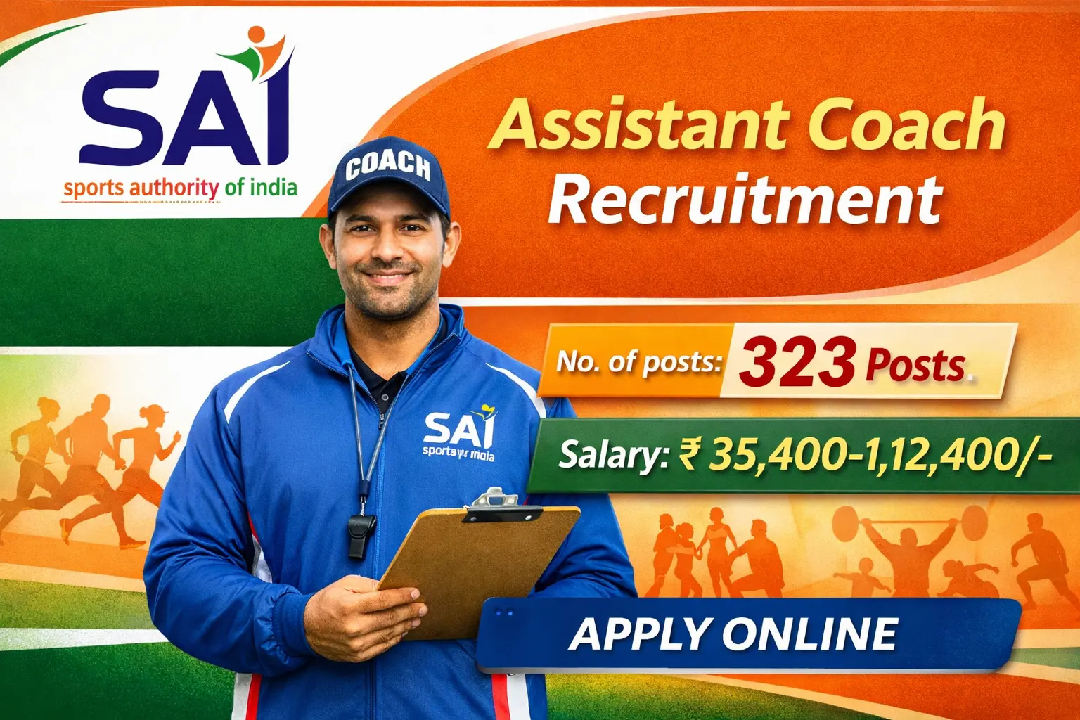 SAI Assistant Coach Recruitment 2026 - Apply Online for 323 Posts