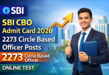 State Bank of India CBO Admit Card 2026 – 2273 Circle Based Officer Post | Online Test
