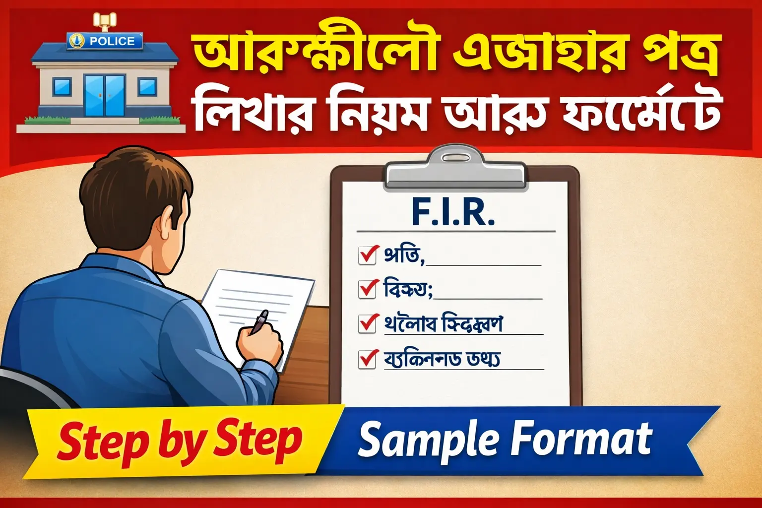 অসমত পথ দুৰ্ঘটনাৰ এজাহাৰ দাখিল কৰাৰ সম্পূৰ্ণ গাইড | FIR Format & Process